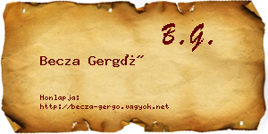 Becza Gergő névjegykártya